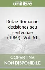 Rotae Romanae decisiones seu sententiae (1969). Vol. 61 Prezzo Di Fabbrica