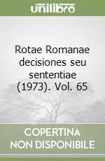 Compra Online Rotae Romanae decisiones seu sententiae (1973). Vol. 65