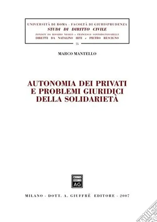 Direttamente Dal Produttore Autonomia dei privati e problemi giuridici della solidarietà