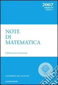 Soddisfatti O Rimborsati Note di matematica. Vol. 27/1
