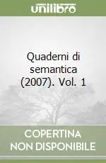 Quaderni di semantica (2007). Vol. 1 Di Tendenza