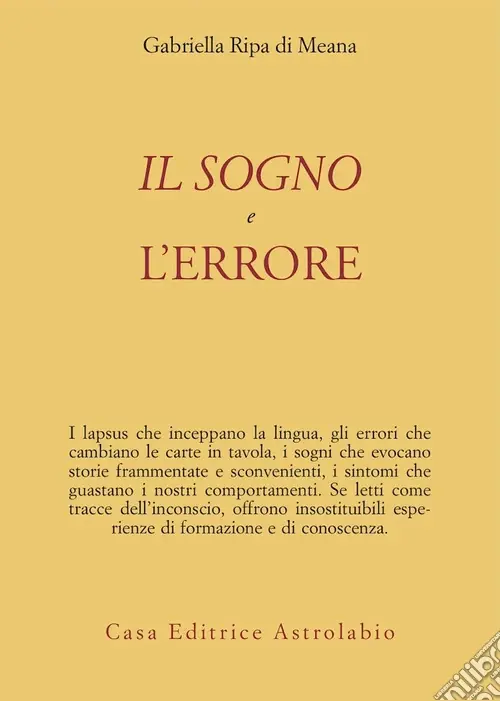 Prezzo Ridotto Il sogno e l‘errore