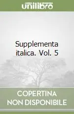 Supplementa italica. Vol. 5 Occasione