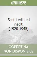 Economico Scritti editi ed inediti (1920-1945)