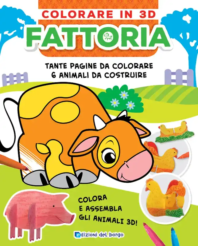 Non Perdere Colorare in 3D - Fattoria Tante pagine da colorare