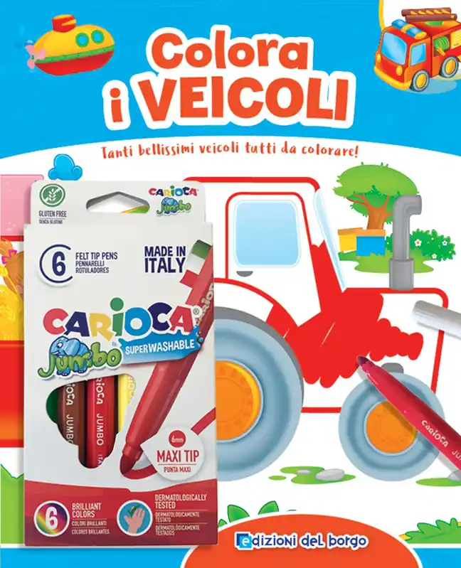 Colora i veicoli + pennarelli Tanti bellissimi veicoli tutti da colorare! Spedito Oggi