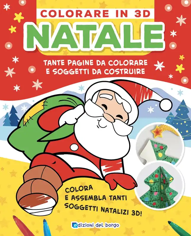 Ultime Pezzi Colorare in 3D - Natale Tante pagine da colorare tanti soggetti da costruire