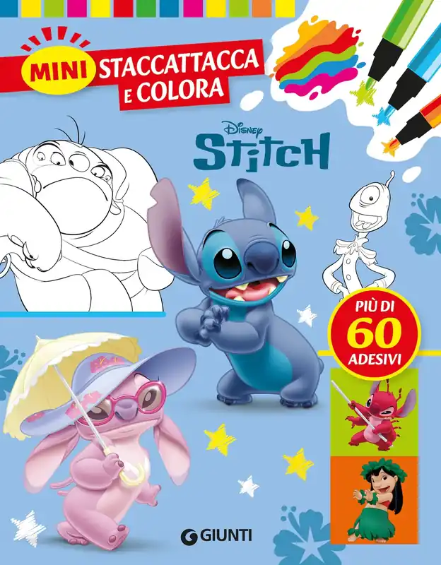 Solo Oggi Stitch Mini Staccattacca e colora Più di 60 adesivi
