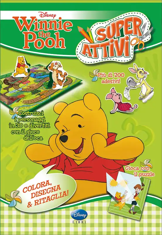 Acquista Ora Superattivi - Winnie the Pooh Costruisci i personaggi in 3D e divertiti con il gioco dell‘oca - Gioca con il puzzle - Più di 200 adesivi!